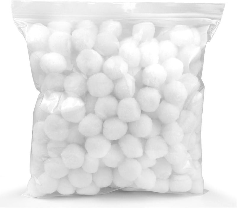 FKEYTO 200 Pieces Pom Poms, 1 Inch Craft Pom Poms, Fuzzy Pompom Puff Balls for DIY Arts, Crafts Projects, Home Decorations (White-1) - Image 1